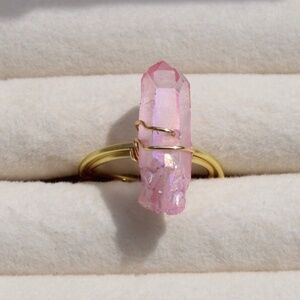 Rose Quartz Crystal Ring | Adjustable Ring | Crystals